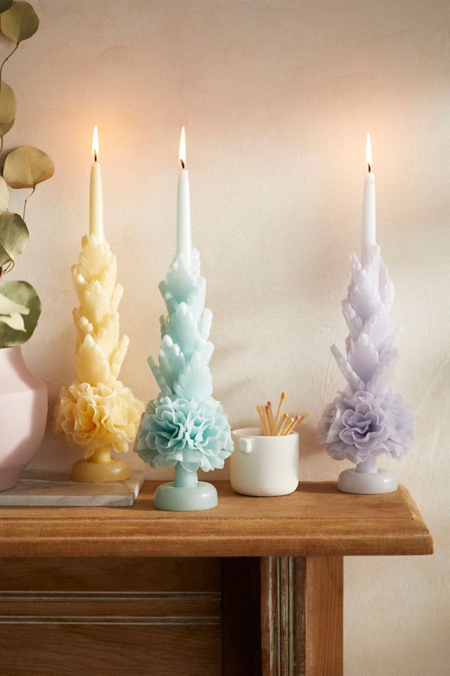 Oaxacan Floral Taper Candle, Tall Flower AnthroLiving