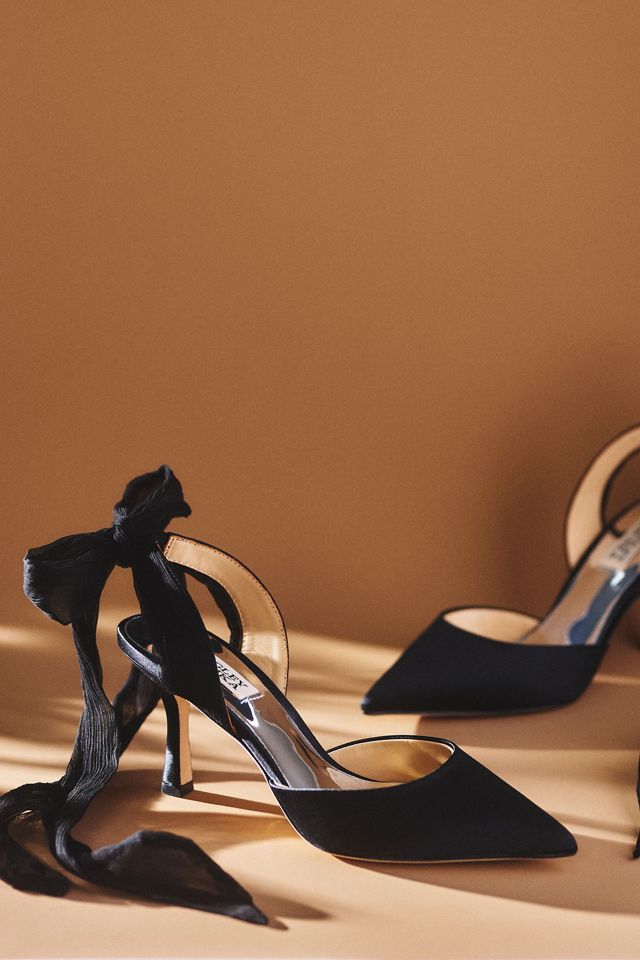 Badgley Mischka Blaze Satin Bow Stiletto Heels