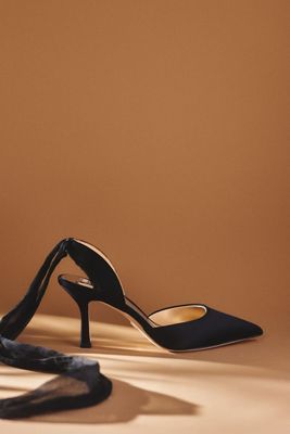 Badgley Mischka Blaze Satin Bow Stiletto Heels