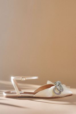 BADGLEY MISCHKA SABINA TULLE BOW POINTED FLATS