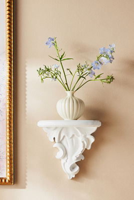 Anthropologie French Scroll Shelf In White