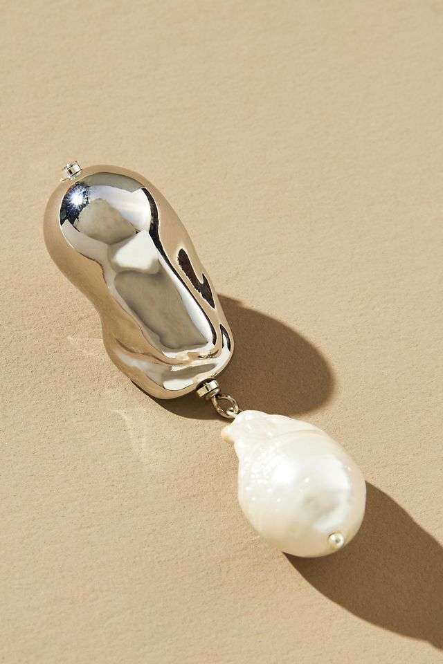 Abstract Pearl Drop Earrings #2