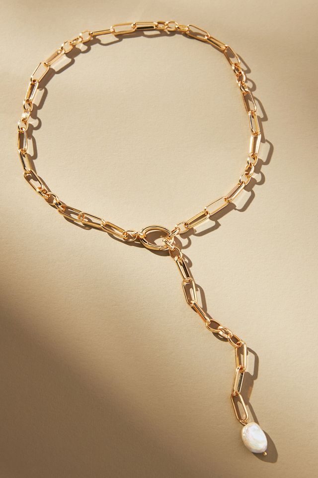 Paperclip Chain Lariat Necklace Anthropologie