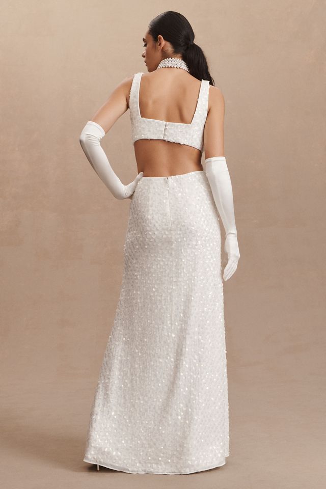 BHLDN Lena Square-Neck Sequin Cutout Wedding Gown #2