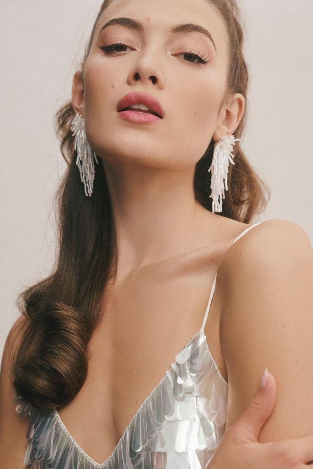 BHLDN Taylor V-Neck Sequined Mini Dress #3