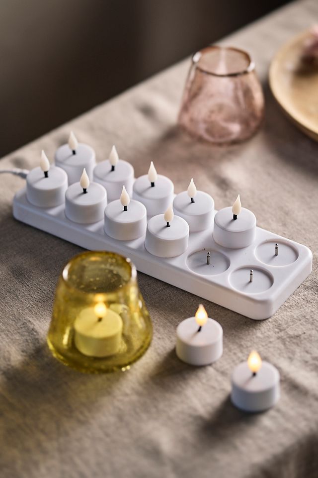 Rechargeable Flameless Tea Lights, Set of 12 #1