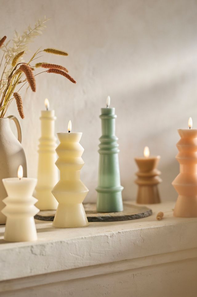 Flameless Geo Pillar Candle, Short #1