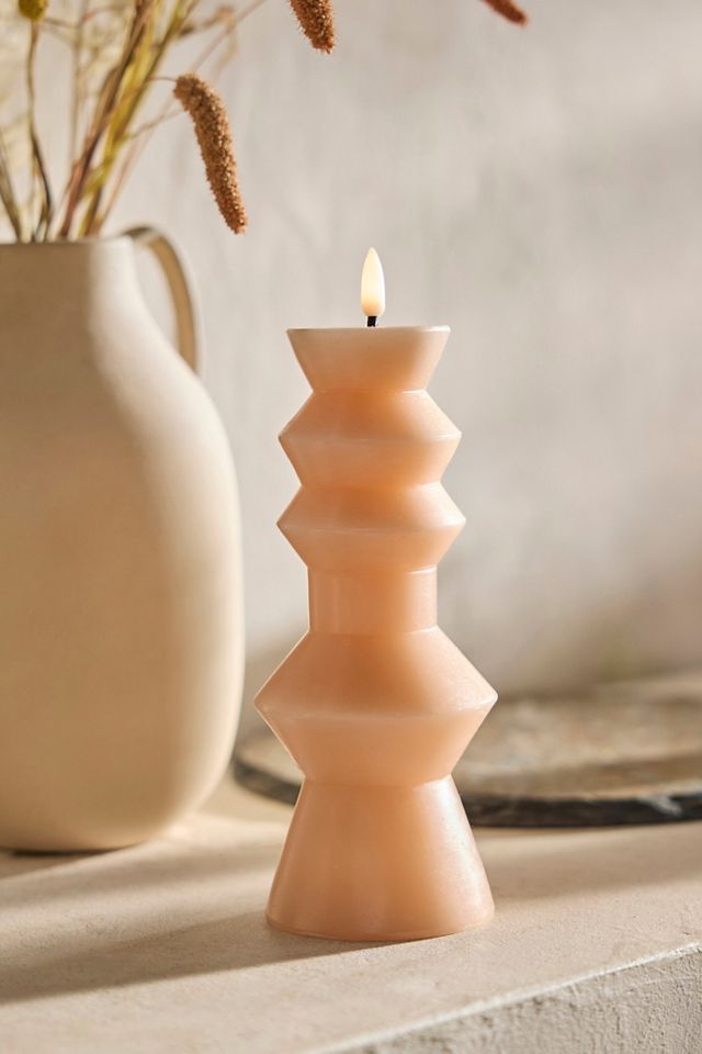 Flameless Geo Pillar Candle, Medium Terrain