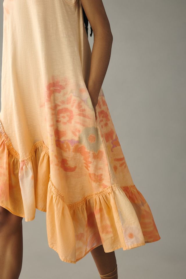 Daily Practice by Anthropologie Printed Asymmetrical Ruffle-Hem Dress #1