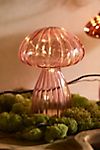 LED Glass Mushroom, Small Pink