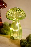 LED Glass Mushroom, Small Green