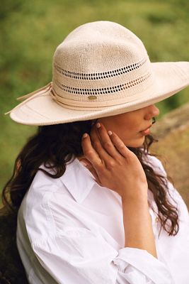Vented Crown Sun Hat with Faux Suede Trim