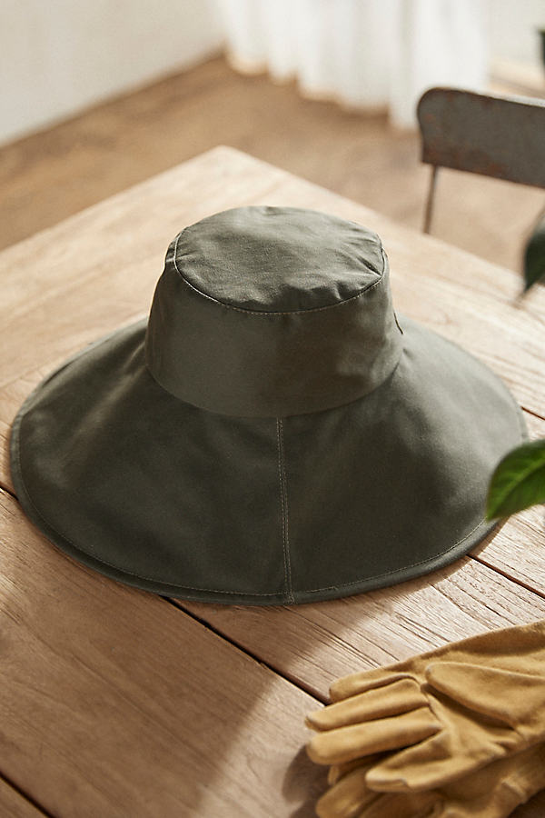 Terrain Packable Cotton Wide Brim Sun Hat In Green