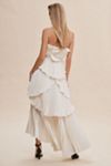 strapless open back dress One Shoulder Blue Satin Long Prom Dress with High Slit, One Shoulder B –  abcprom