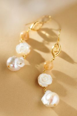 Chan Luu Roseto Tiered Pearl Earrings In Gold ModeSens