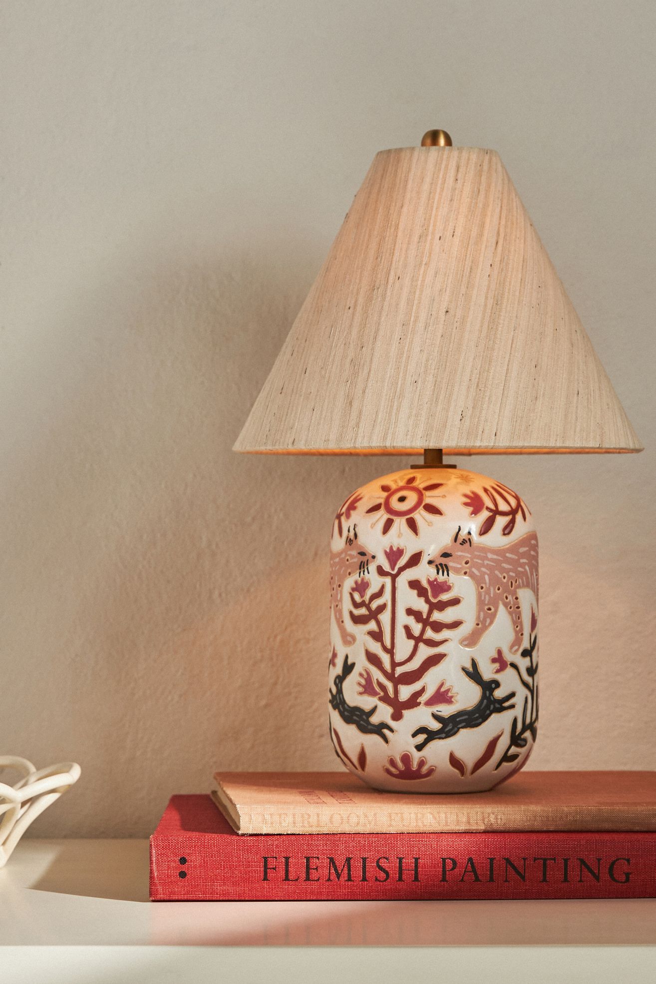 Kaia Wax Resist Ceramic Table Lamp - Pink, Standard, One Size