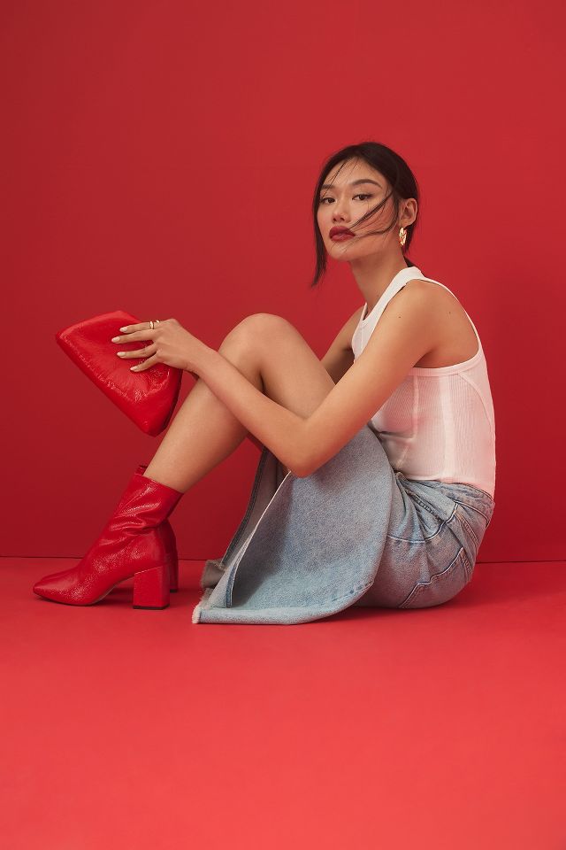 Heeled on sale red boots