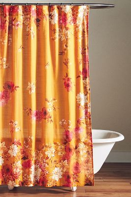 Cheapest Anthropologie Caroline Floral Organic Cotton Shower Curtain