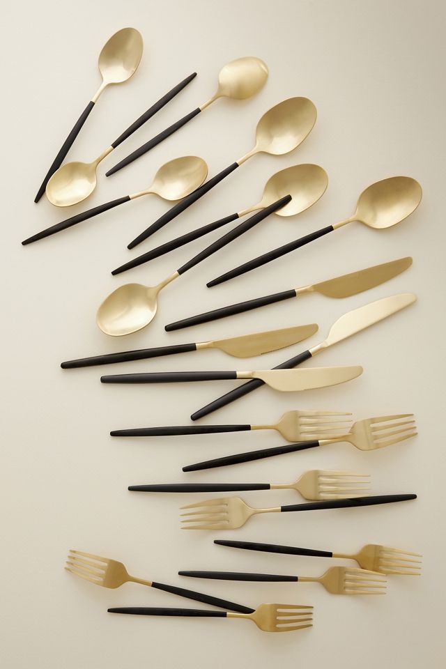 Gaze Two-Tone Flatware 20-Piece Place Setting #1