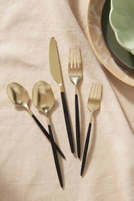 Gaze Two-Tone Flatware 20-Piece Place Setting