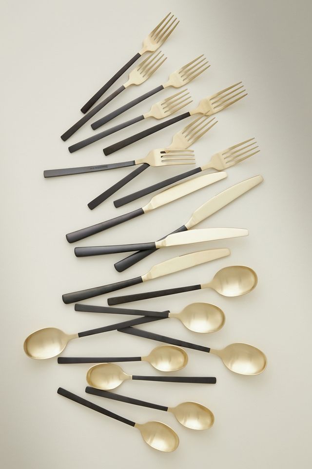 Beacon Two-Tone Flatware 20-Piece Place Setting #1