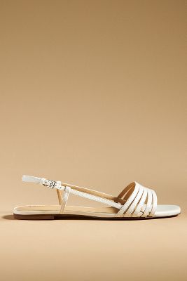 Shop Reformation Millie Lattice Flat Sandals In White