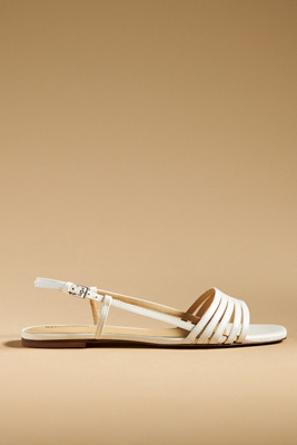 Reformation Millie Lattice Flat Sandals In White