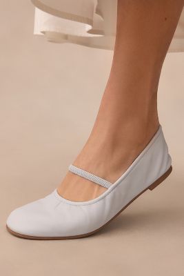 Reformation Buffy Ruched Ballet Flats In Blue
