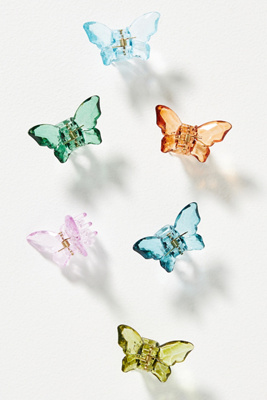 BY ANTHROPOLOGIE Y2K BUTTERFLY HAIR CLIPS, SET OF 6