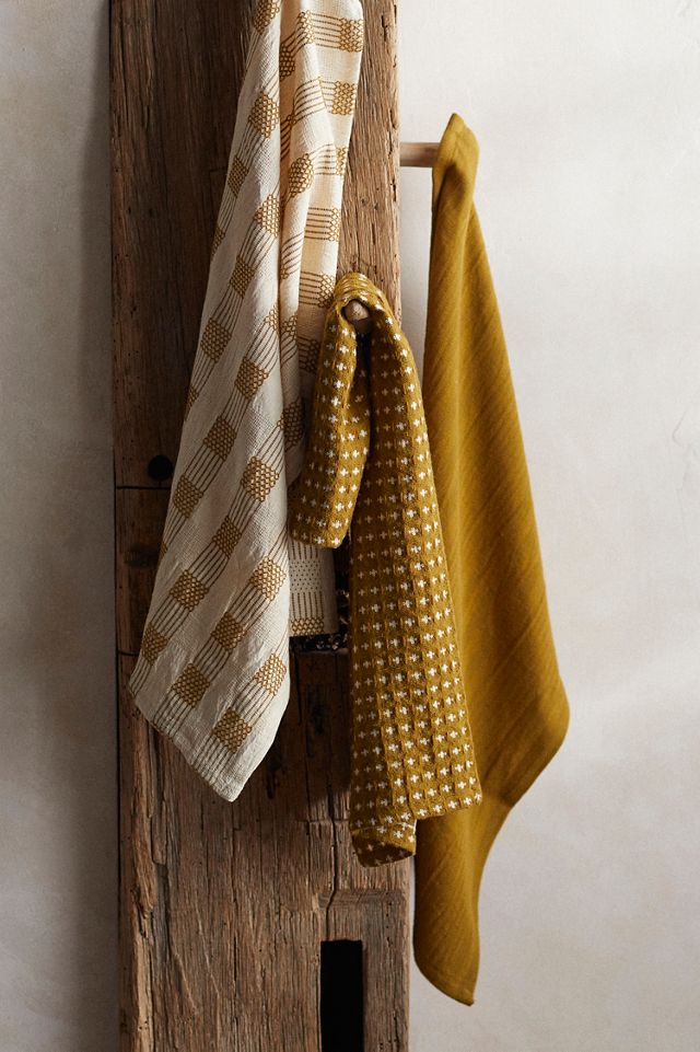 Tag Dishcloths, Textured Check, Yellow