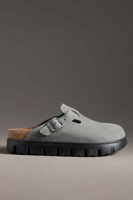 Birkenstock Boston Chunky Clogs In Gray