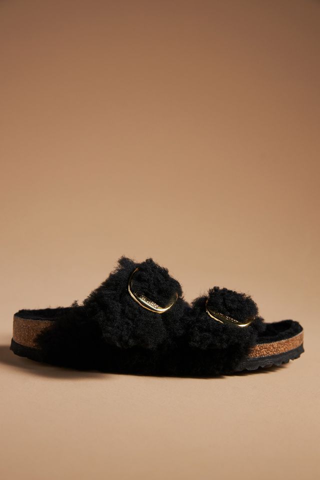 Faux fur sandals