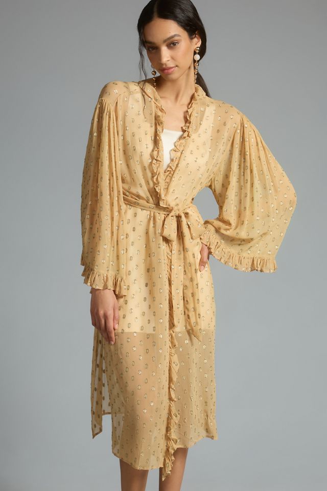 ruffle fluid kimono