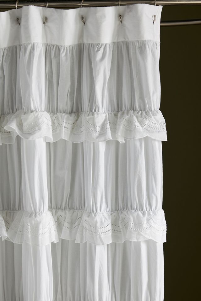 Astrid Cotton Ruffled Shower Curtain #2
