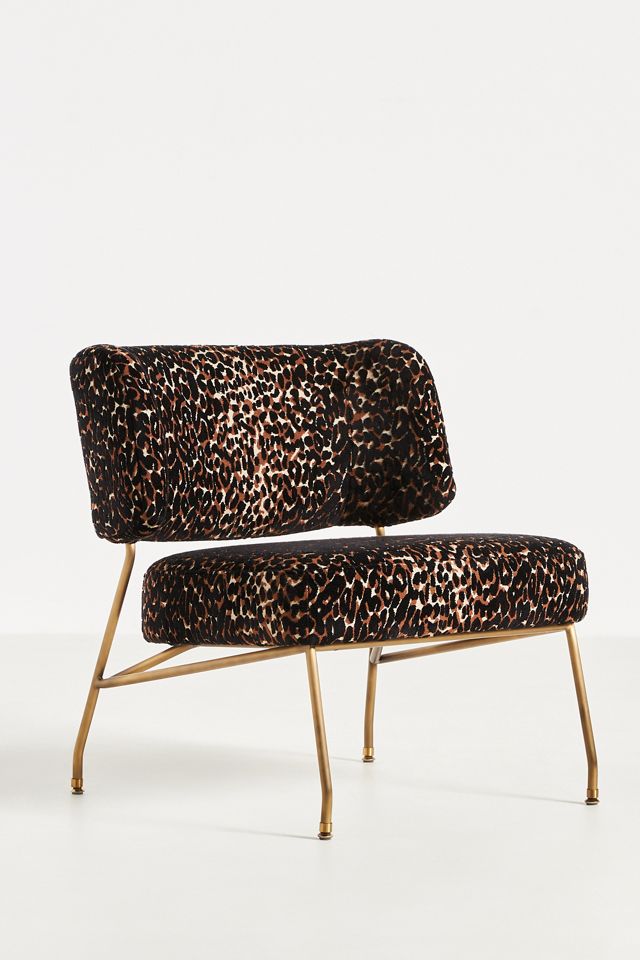 Frannie Velvet Leopard Chair #1