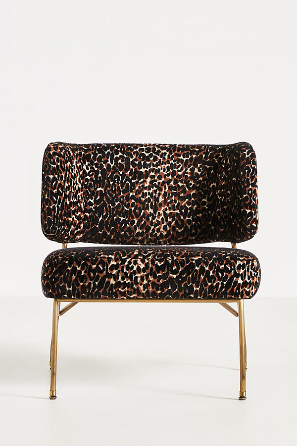 Frannie Velvet Leopard Print Accent Chair