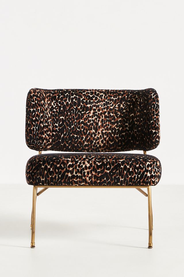 Leopard velvet online chair