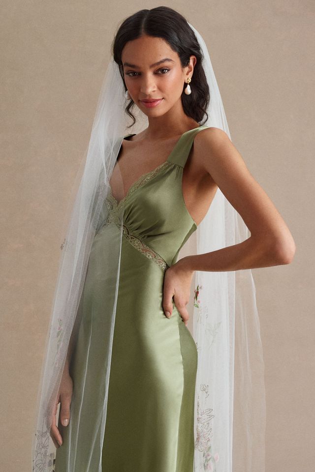 Theia Jasper Embroidered Cathedral Veil #1