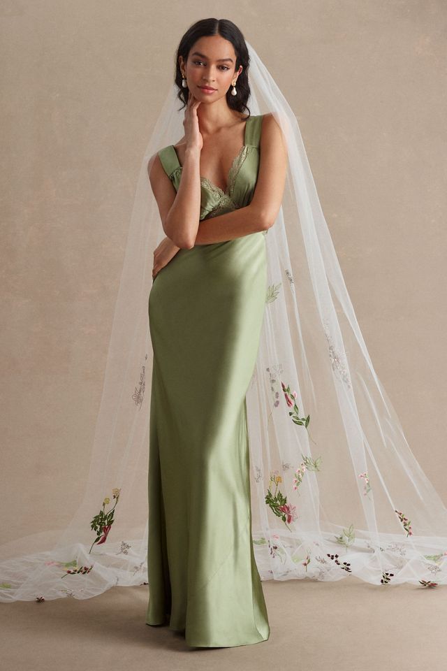 Theia Jasper Embroidered Cathedral Veil #2