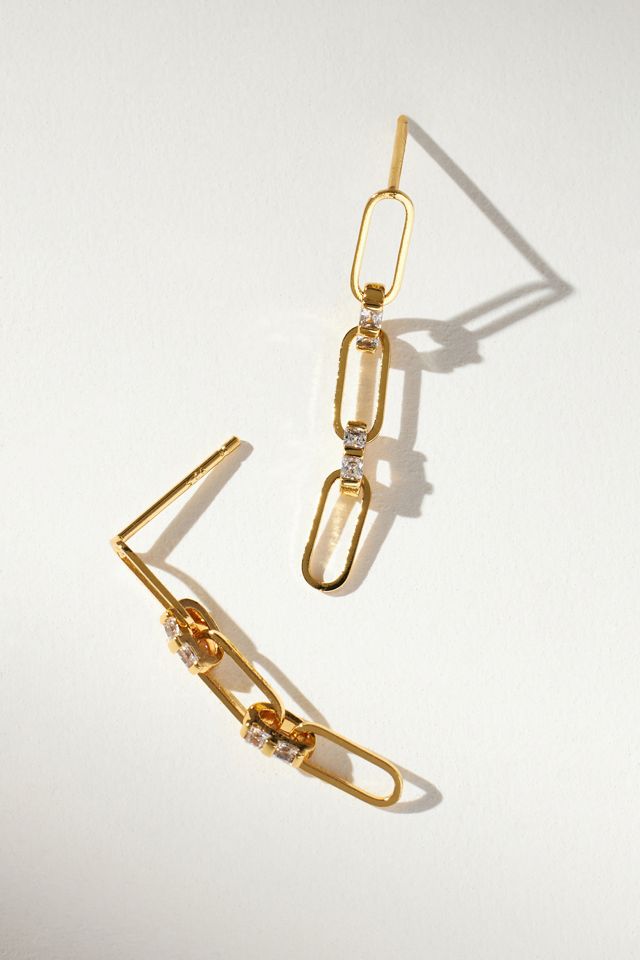 Crystal Paperclip Chain Earrings Anthropologie