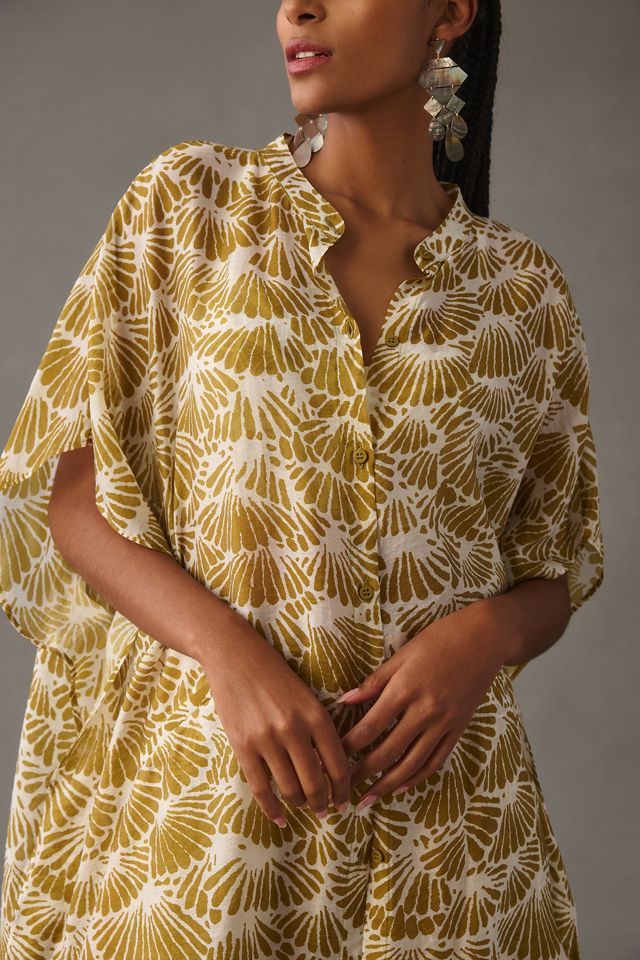 By Anthropologie Printed Sheer Kaftan #1