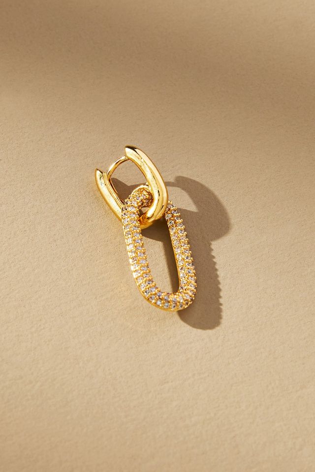 Chunky Pavé Paperclip Earrings #1