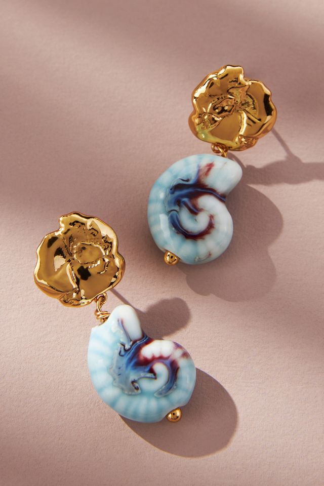 Mignonne Gavigan Cinzia Shell Drop Earrings | Anthropologie