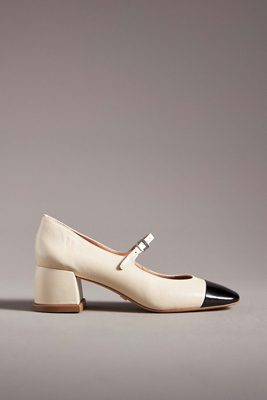 Talons Mary Janes en cuir color-block en Beige taille: 38 chez Anthropologie - Vicenza - Modalova