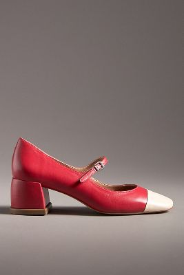 Vicenza Leather Colourblock Mary Janes Heels