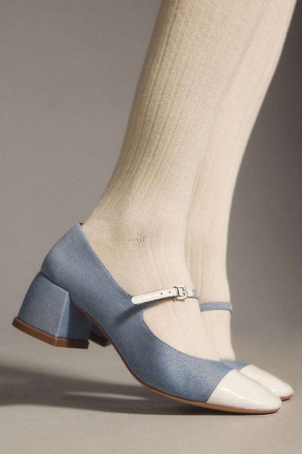 Vicenza Colorblock Mary Jane Heels In Blue