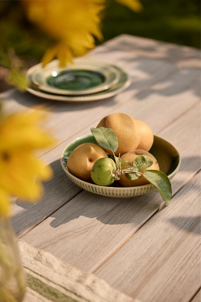 Green Stripe Serving Bowl #3