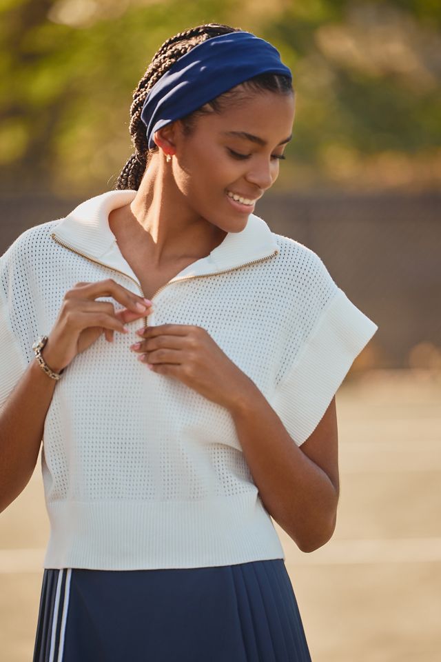 (取寄) バーリー レディース フルトン クロップド ニット Varley women Fulton Cropped Knit  White Varley Fulton Half-Zip Crop Knit – CorePower Yoga