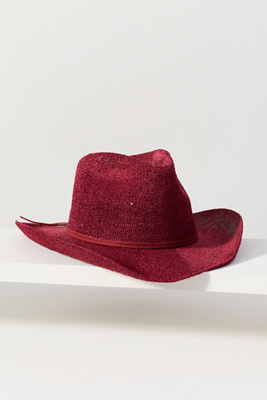 By Anthropologie Sparkle Cowboy Rancher Hat In Red