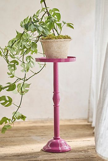 Spindle Aluminum Side Table, Pink